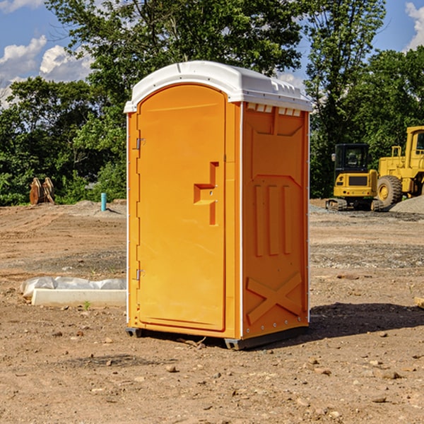 how often are the portable restrooms cleaned and serviced during a rental period in Half Way